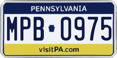 PA license plate MPB0975