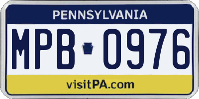 PA license plate MPB0976