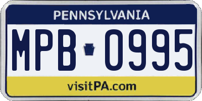 PA license plate MPB0995