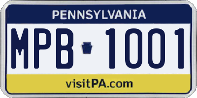 PA license plate MPB1001