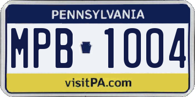 PA license plate MPB1004