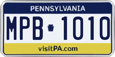 PA license plate MPB1010