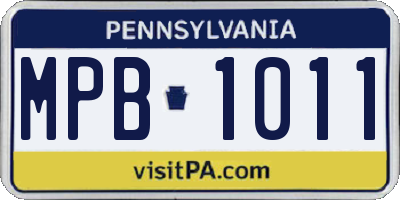 PA license plate MPB1011