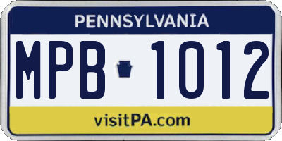 PA license plate MPB1012