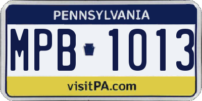 PA license plate MPB1013