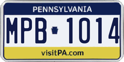 PA license plate MPB1014