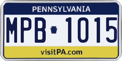 PA license plate MPB1015