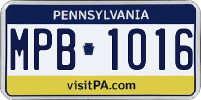 PA license plate MPB1016