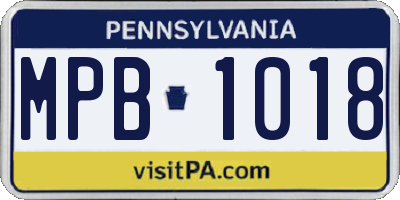 PA license plate MPB1018