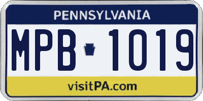 PA license plate MPB1019