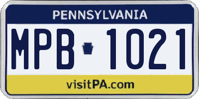 PA license plate MPB1021
