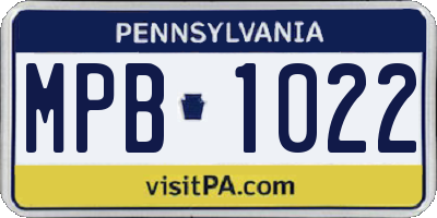 PA license plate MPB1022