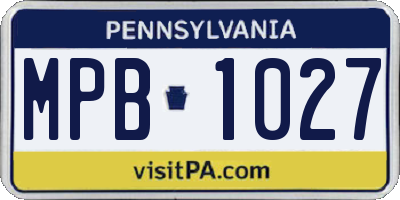 PA license plate MPB1027