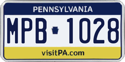 PA license plate MPB1028