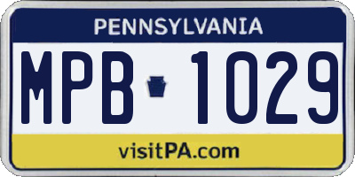 PA license plate MPB1029