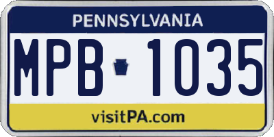 PA license plate MPB1035