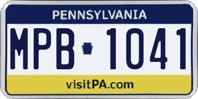 PA license plate MPB1041