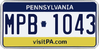 PA license plate MPB1043