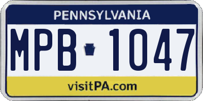 PA license plate MPB1047