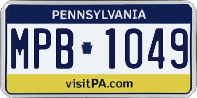PA license plate MPB1049