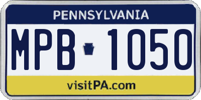 PA license plate MPB1050