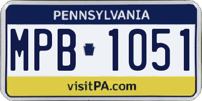 PA license plate MPB1051