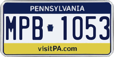 PA license plate MPB1053
