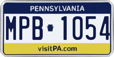 PA license plate MPB1054
