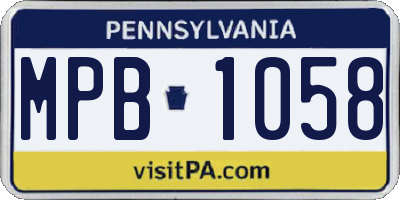 PA license plate MPB1058
