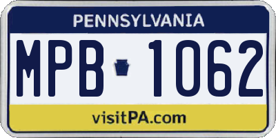 PA license plate MPB1062