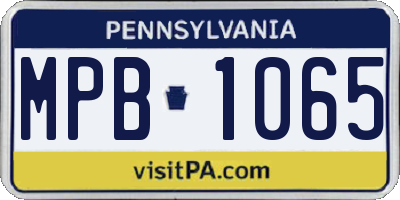 PA license plate MPB1065