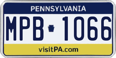 PA license plate MPB1066