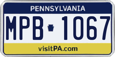 PA license plate MPB1067