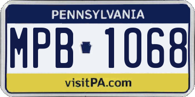 PA license plate MPB1068