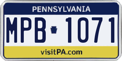 PA license plate MPB1071