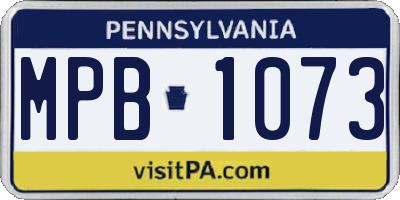 PA license plate MPB1073