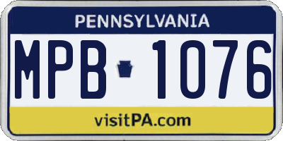 PA license plate MPB1076