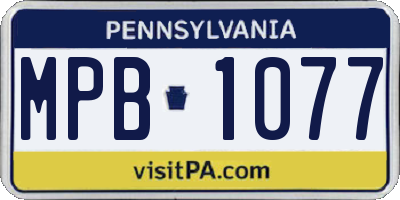 PA license plate MPB1077