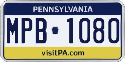 PA license plate MPB1080