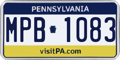 PA license plate MPB1083