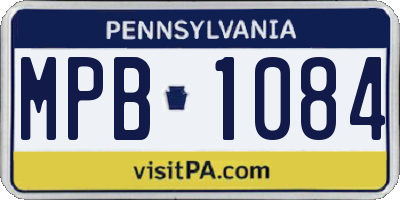 PA license plate MPB1084
