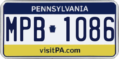 PA license plate MPB1086