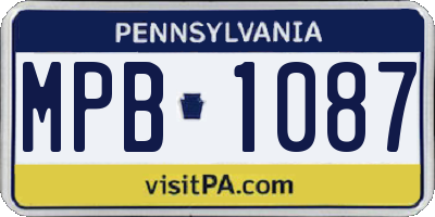 PA license plate MPB1087