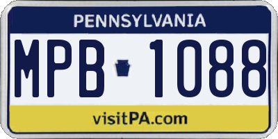 PA license plate MPB1088