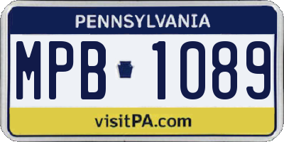 PA license plate MPB1089