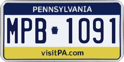 PA license plate MPB1091