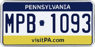 PA license plate MPB1093