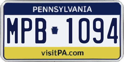 PA license plate MPB1094