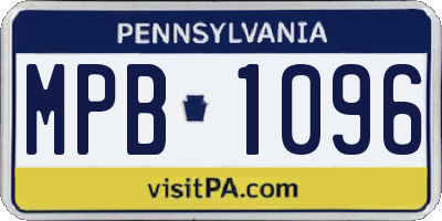PA license plate MPB1096