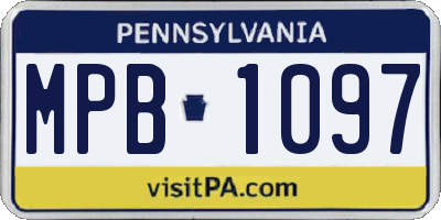 PA license plate MPB1097